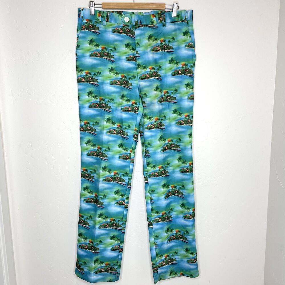 Smiffys Standout Suit Hawaiian Print Pants Mens Medium Island Beach 34X32
